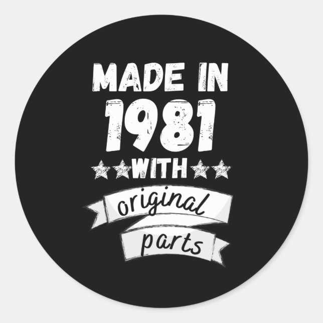 Sticker Rond fabriqués en 1981 avec pièces d'origine, (Devant)