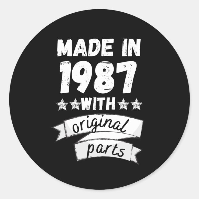 Sticker Rond fabriqués en 1987 avec des pièces d'origine, (Devant)