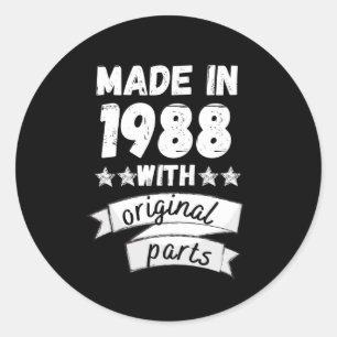 Sticker Rond fabriqués en 1988 avec des pièces d'origine,