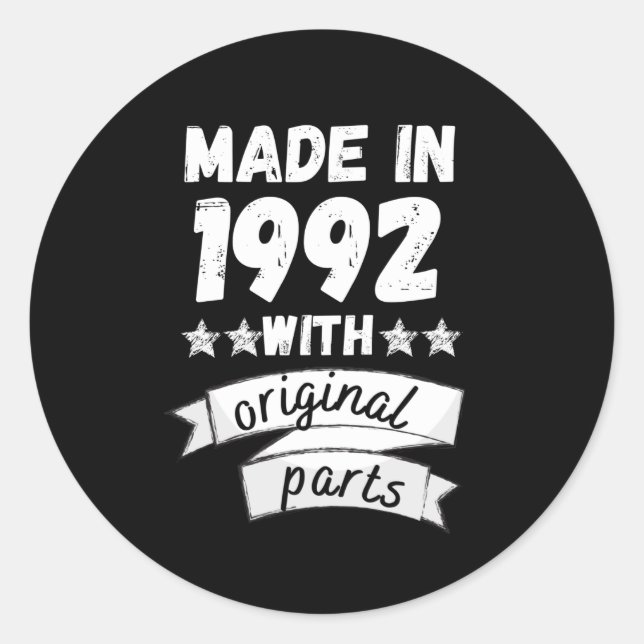 Sticker Rond fabriqués en 1992 avec pièces d'origine, (Devant)