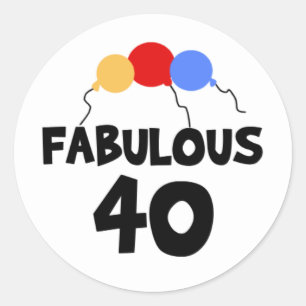 Sticker Rond Fabuleux 40 40e Quarante Anniversaire