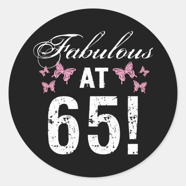 Sticker Rond Fabuleux 65e anniversaire (Devant)