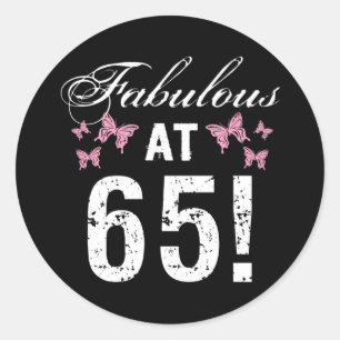 Sticker Rond Fabuleux 65e anniversaire