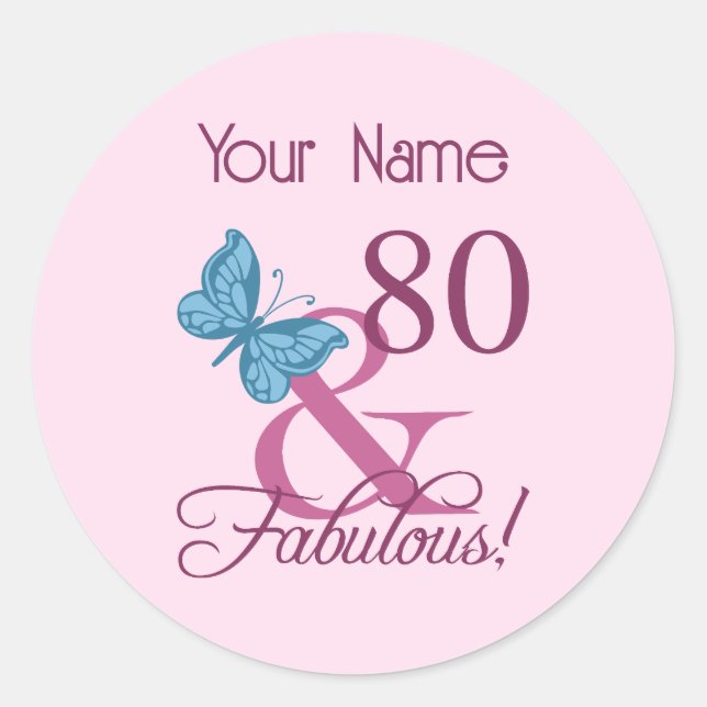 Sticker Rond Fabuleux 80e anniversaire (Devant)
