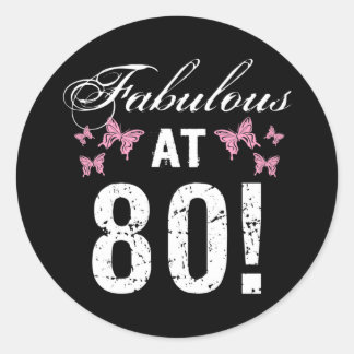 Sticker Rond Fabuleux 80e anniversaire