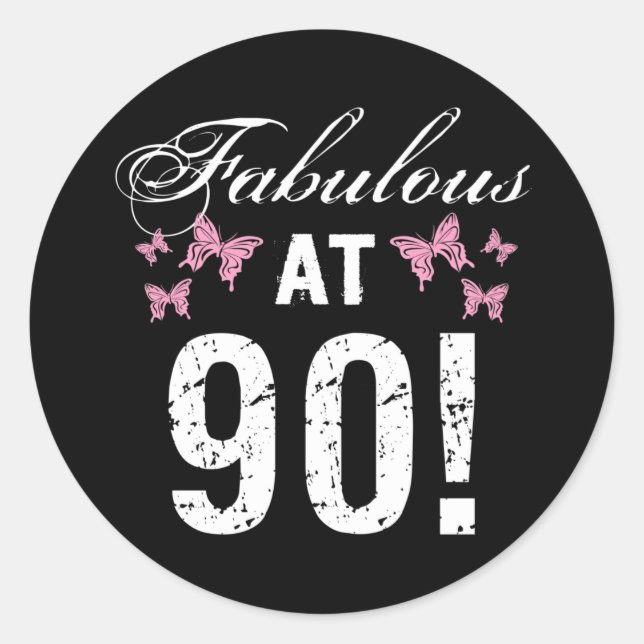 Sticker Rond Fabuleux 90e anniversaire (Devant)
