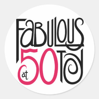 Sticker Rond Fabuleux à 50 ans