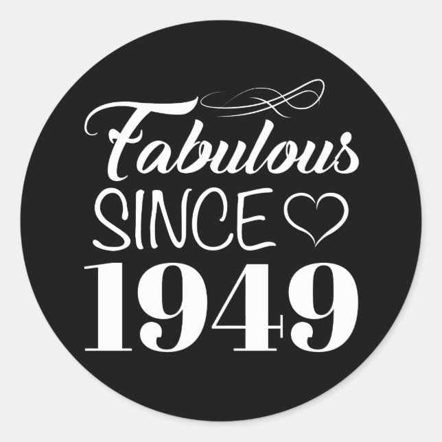 Sticker Rond Fabuleux depuis 1949 70e anniversaire (Devant)