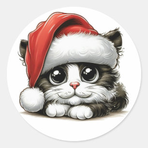 Sticker Rond Fabuleux Noël de Merry Kitten