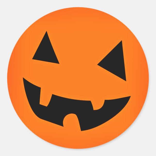 Sticker Rond Face Citrouille Halloween (Devant)