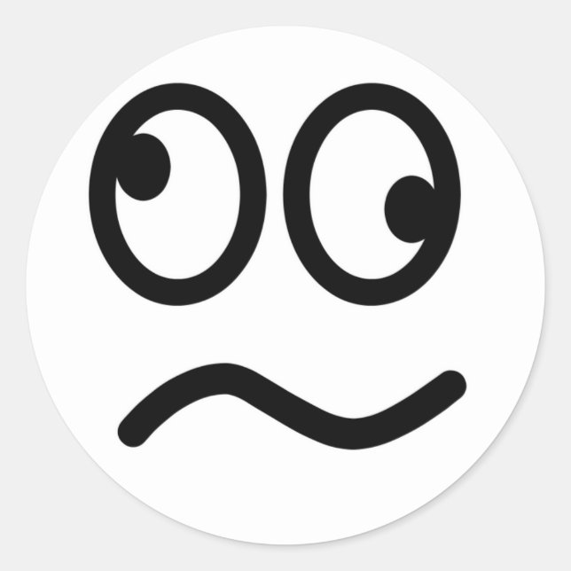 Sticker Rond Face confuse (Devant)