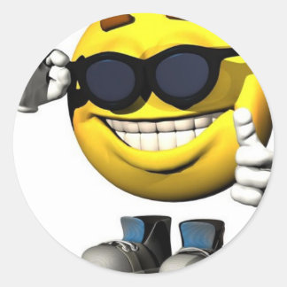Sticker Rond Face cool