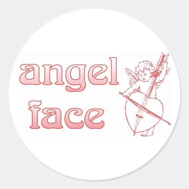 Sticker Rond Face d'ange (Devant)
