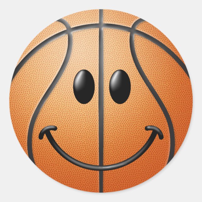 Sticker Rond Face de basket-ball (Devant)