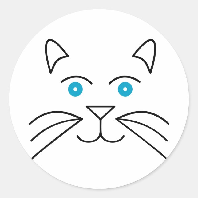 Sticker Rond Face de chat (Devant)