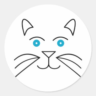 Sticker Rond Face de chat