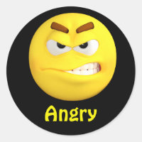 Face de dessin animé Emoji en colère