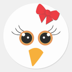 Sticker Rond 🦃 face de dinde adorable