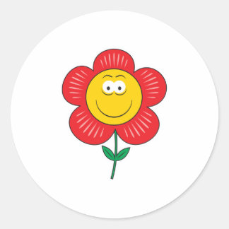 Sticker Rond Face de fleurs mignonnes