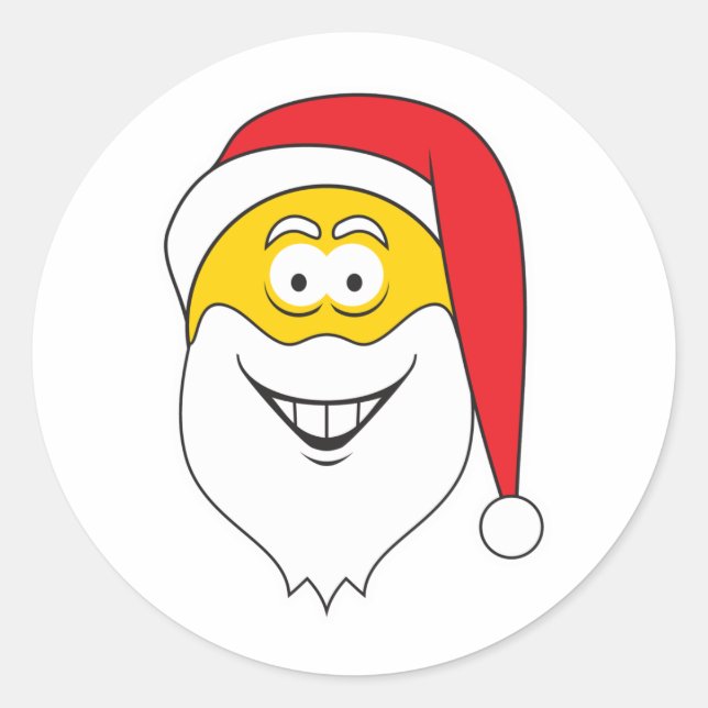 Sticker Rond Face de la clause Santa (Devant)
