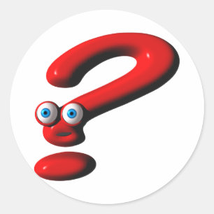 Sticker Rond Face de la marque de question