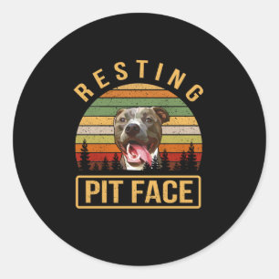 Sticker Rond Face de Resting