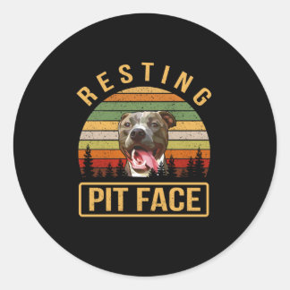Sticker Rond Face de Resting