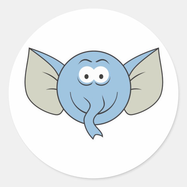 Sticker Rond Face d'éléphant (Devant)