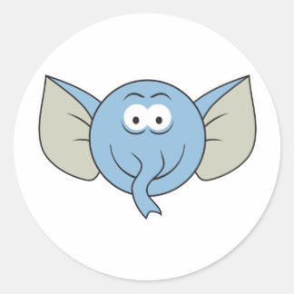 Sticker Rond Face d'éléphant