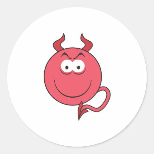 Sticker Rond Face diabolique