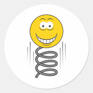 Sticker Rond Face du ressort rebondissant