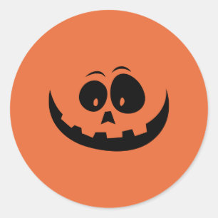 Sticker Rond Face Jack-o'-lantern