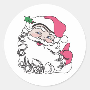 Sticker Rond Face père Noël
