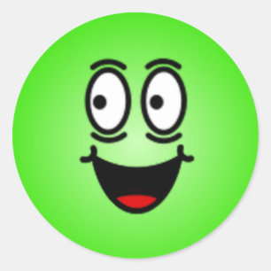Sticker Rond Face Silly Smiley de luxe