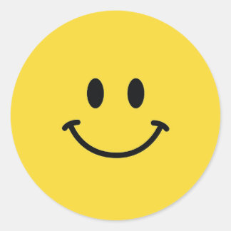 Sticker Rond Face souriante authentique