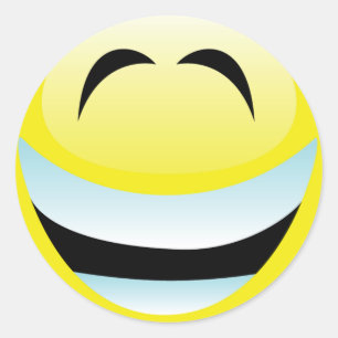 STICKER ROND FACE TRÈS HEUREUSE