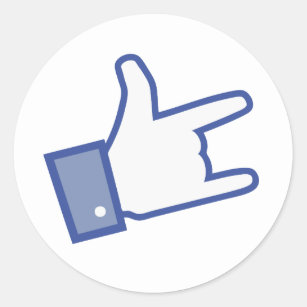 Sticker Rond Facebook vous aiment basculer l'icône de rock de