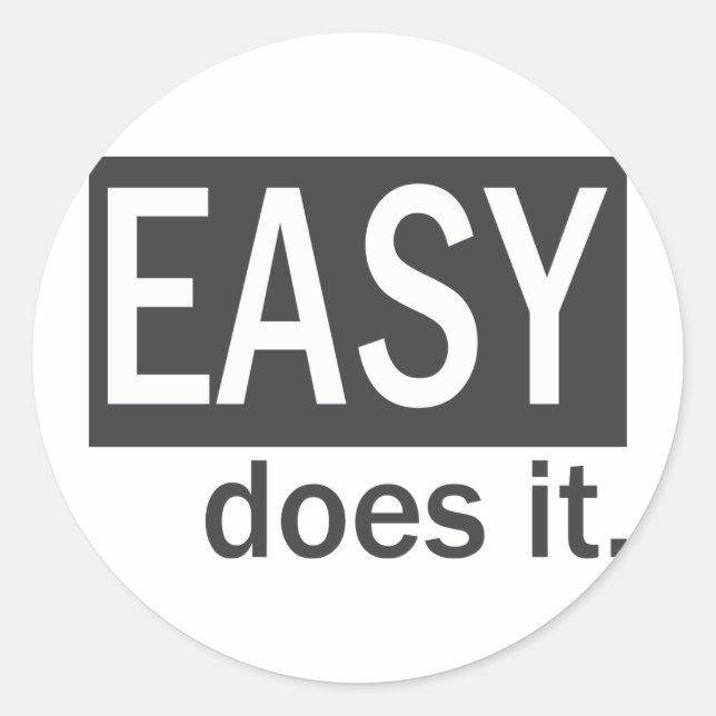 Sticker Rond Facile Est-Il Boire Gry/Blanc (Devant)