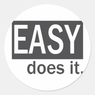 Sticker Rond Facile Est-Il Boire Gry/Blanc
