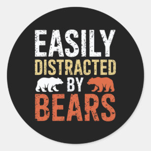 Sticker Rond Facilement Distrait Par Les Ours Gay Bear Fierté L