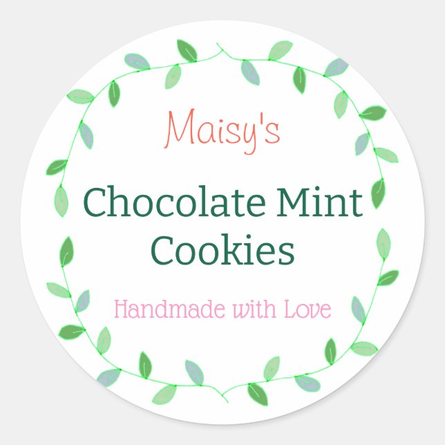 Sticker Rond Faciles à personnaliser Délicieux gâteaux maison M (Devant)