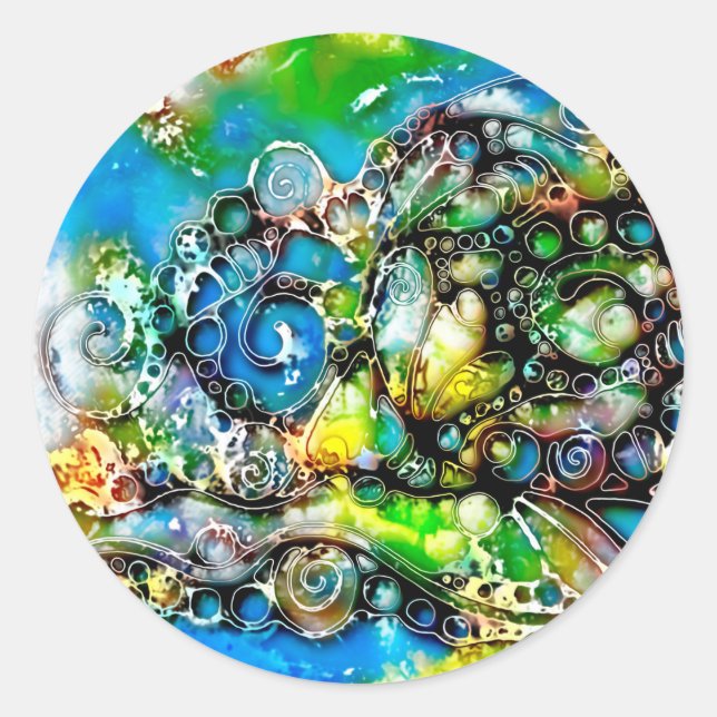 Sticker Rond Façons De Vivre - Art Neurographique 7 (Devant)