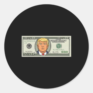 Sticker Rond Facture de 250 dollars avec le président Trump 250