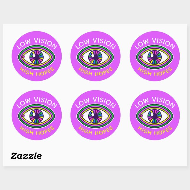 Sticker Rond Faible vision, hautes espérances Personnalisation  (Feuille)