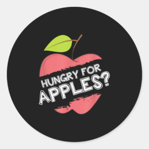 Sticker Rond Faim Pour Pommes T Chemise - Amour Fruit Motivatio