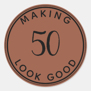 Sticker Rond Faire 50 paraître bon 50e anniversaire de fête Ter