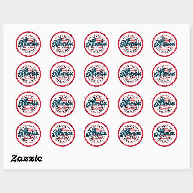 Sticker Rond Faire à nouveau croire l'Amérique (Feuille)