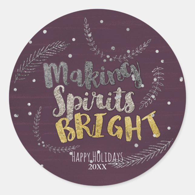 Sticker Rond Faire briller les esprits Feuilles d'argent de vac (Devant)