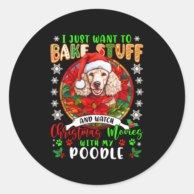 Sticker Rond faire cuire des trucs et regarder des films xmas a (Devant)