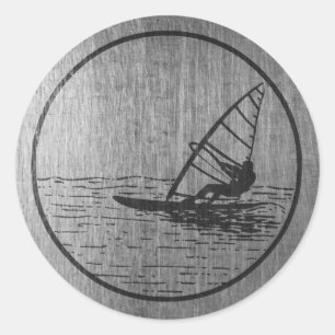 Sticker Rond Faire de la planche à voile